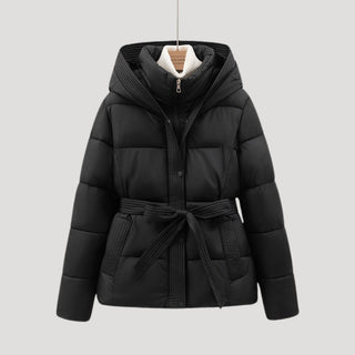 Belted hooded puffer coat for women | Puffette -2