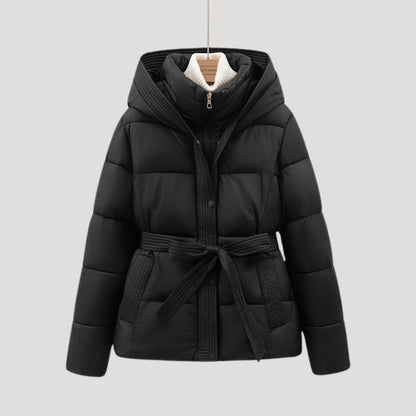 Belted hooded puffer coat for women | Puffette -2