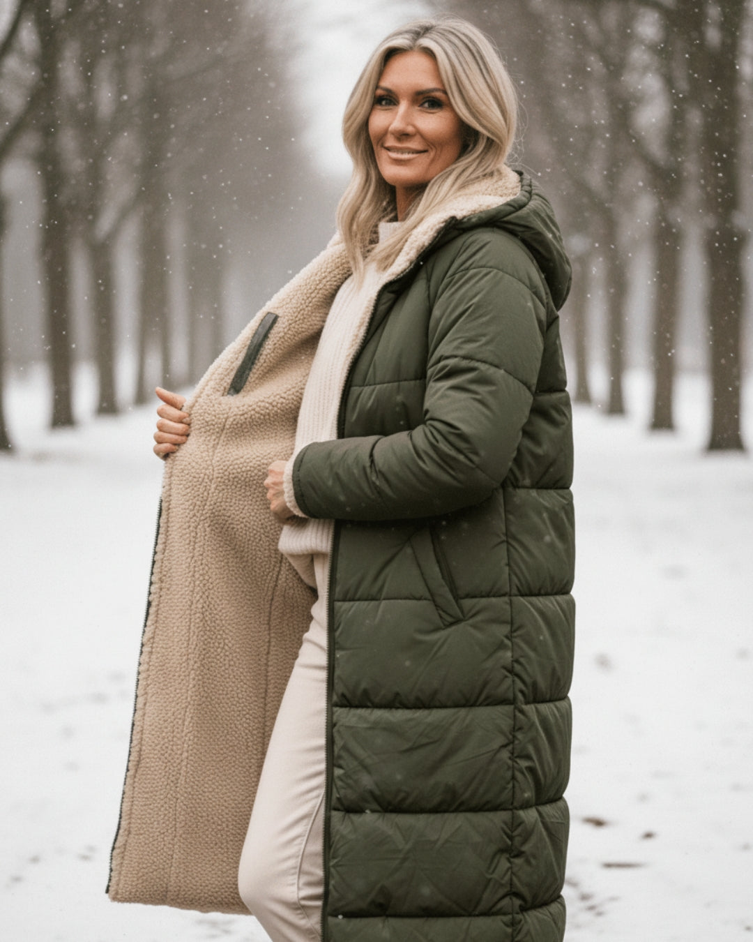 Cosy sherpa hooded winter coat for women | Eleanor -7