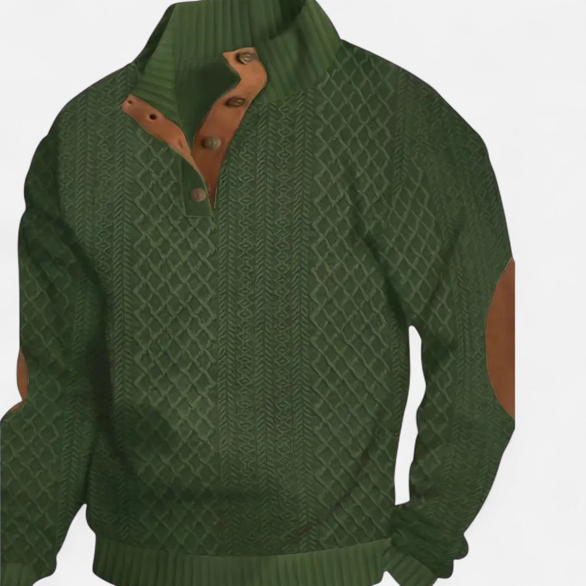 Zephyrine | Men's Textured Knit Button Collar Pullover