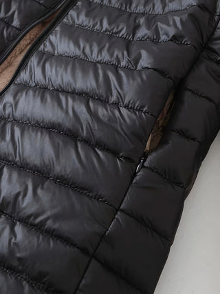 Elvanna | Women's Quilted Longline Coat with Ribbed Cuffs