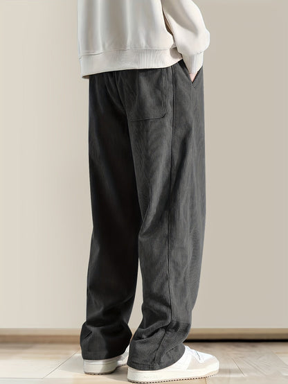 Relaxed corduroy drawstring casual trousers for men | Ellison -7