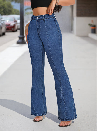 Blythe | Women's Button Front Flare Denim Jean