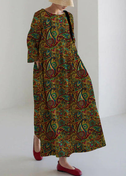 Apricot Patchwork Pocket Spring Dress for Women | Marielle