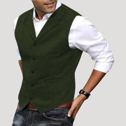 Tweed smart casual tailored waistcoat for men | Tweed -2