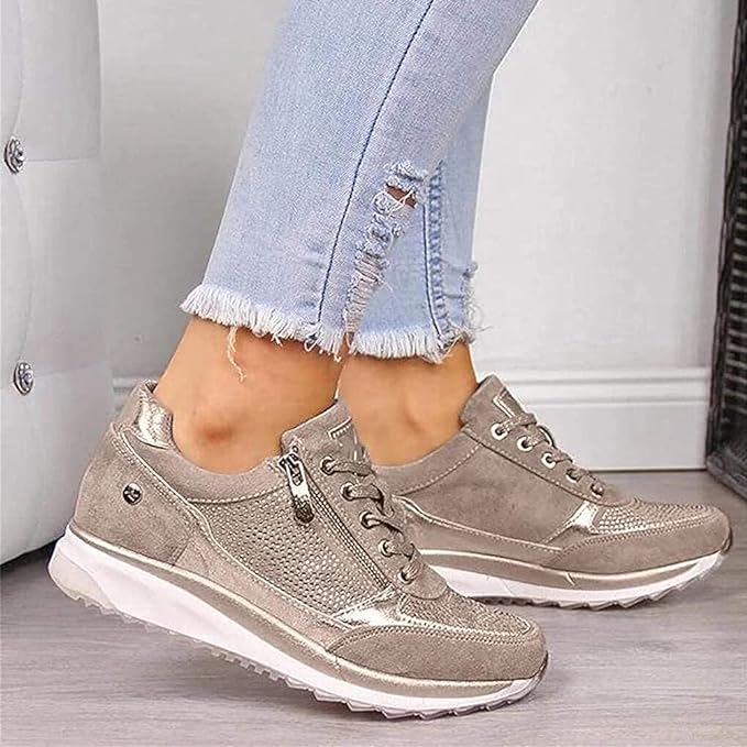 Zip-up orthopaedic everyday trainers for women | Ginette -2