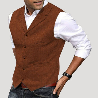 Tweed smart casual tailored waistcoat for men | Tweed -3