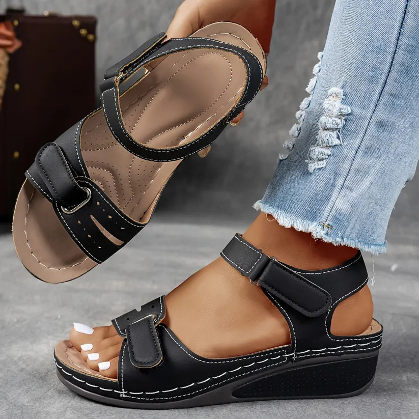 Orthopaedic wedge comfort sandals for women | Clara -2