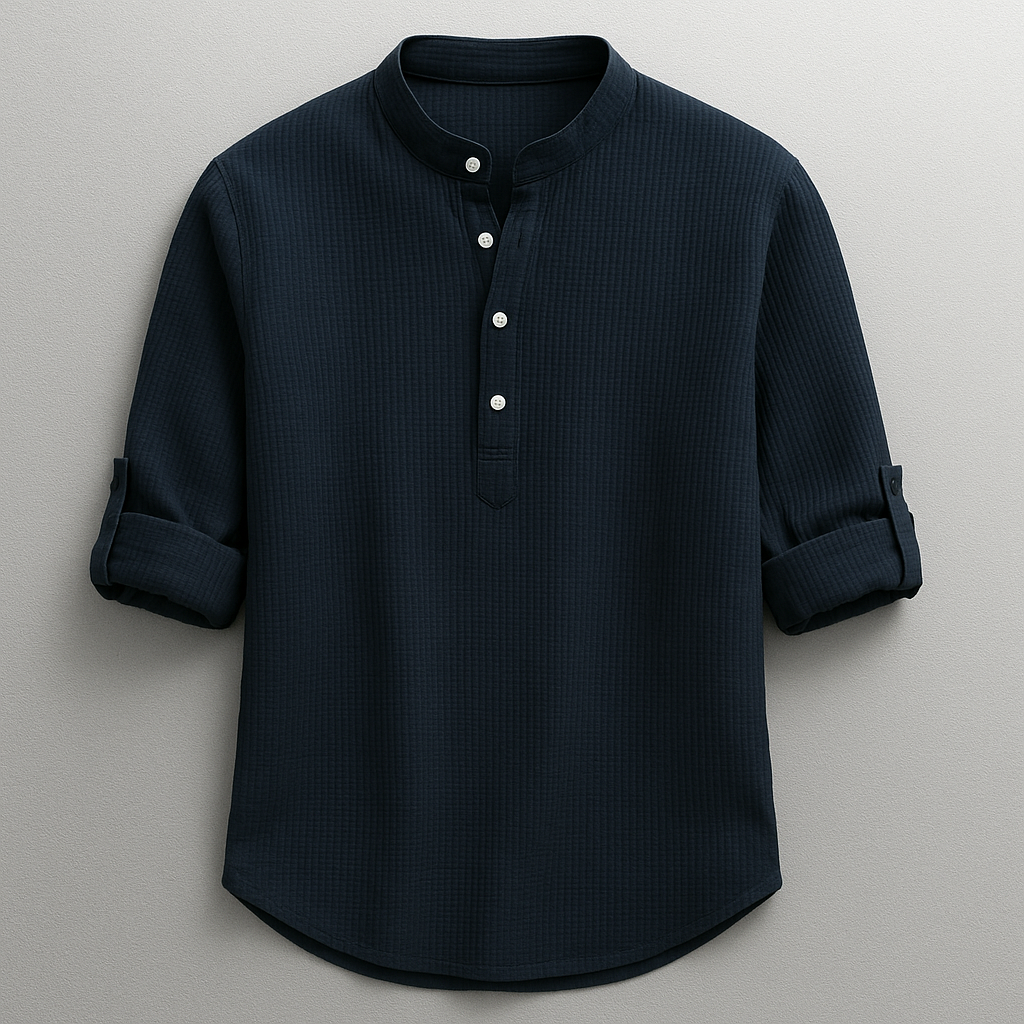 Relaxed casual henley shirt for men | Hudson -5