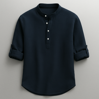 Relaxed casual henley shirt for men | Hudson -5