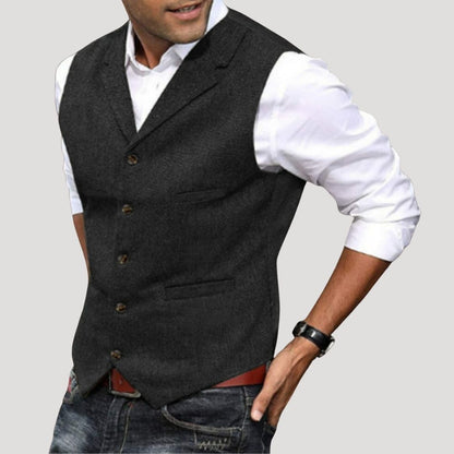 Tweed smart casual tailored waistcoat for men | Tweed -5