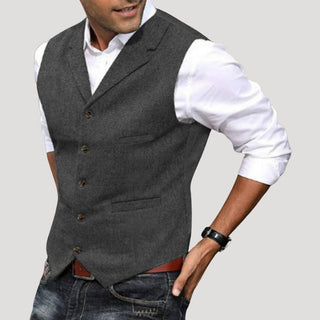 Tweed smart casual tailored waistcoat for men | Tweed -6