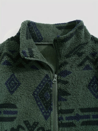 Marielle | Women's Patterned Zip Up Relaxed Fit Jacket