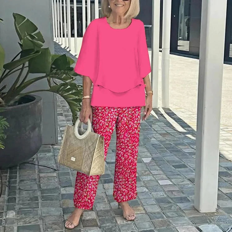 Stylish print two-piece everyday co-ord set for women | Gwendelyn -12