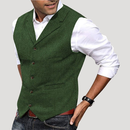 Tweed smart casual tailored waistcoat for men | Tweed -8
