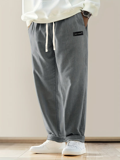 Relaxed corduroy drawstring casual trousers for men | Ellison -6