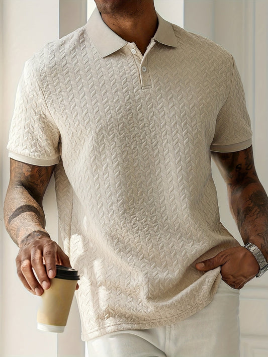 Textured casual everyday polo shirt for men | Ellison -1