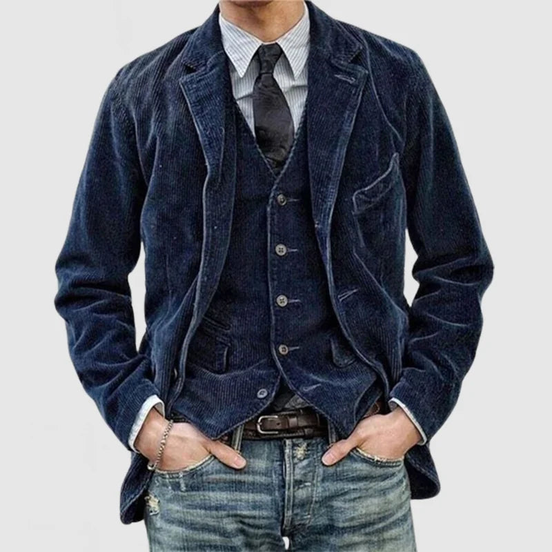 Timeless blazer and vest tailored suit set for men | Oliver -2
