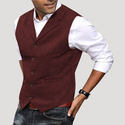 Tweed smart casual tailored waistcoat for men | Tweed -11