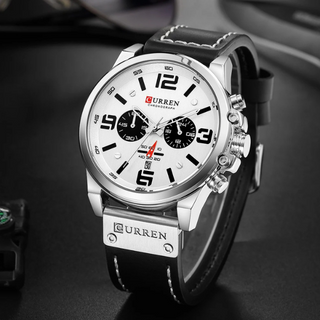 Chronograph leather-strap classic watch for men | The Hudson Classic -18