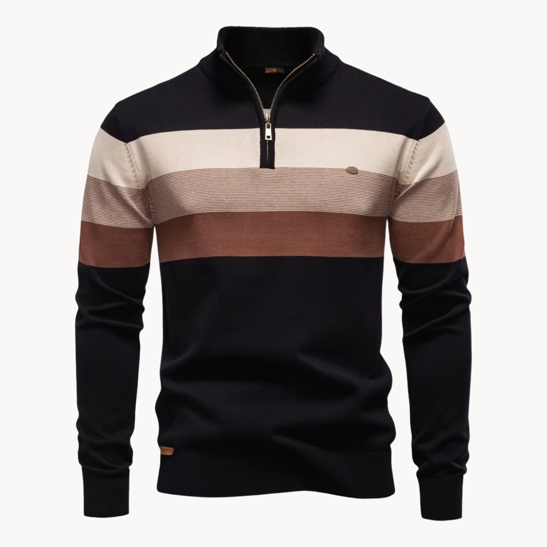 Soft quarter-zip cosy everyday jumper for men | Burk -2