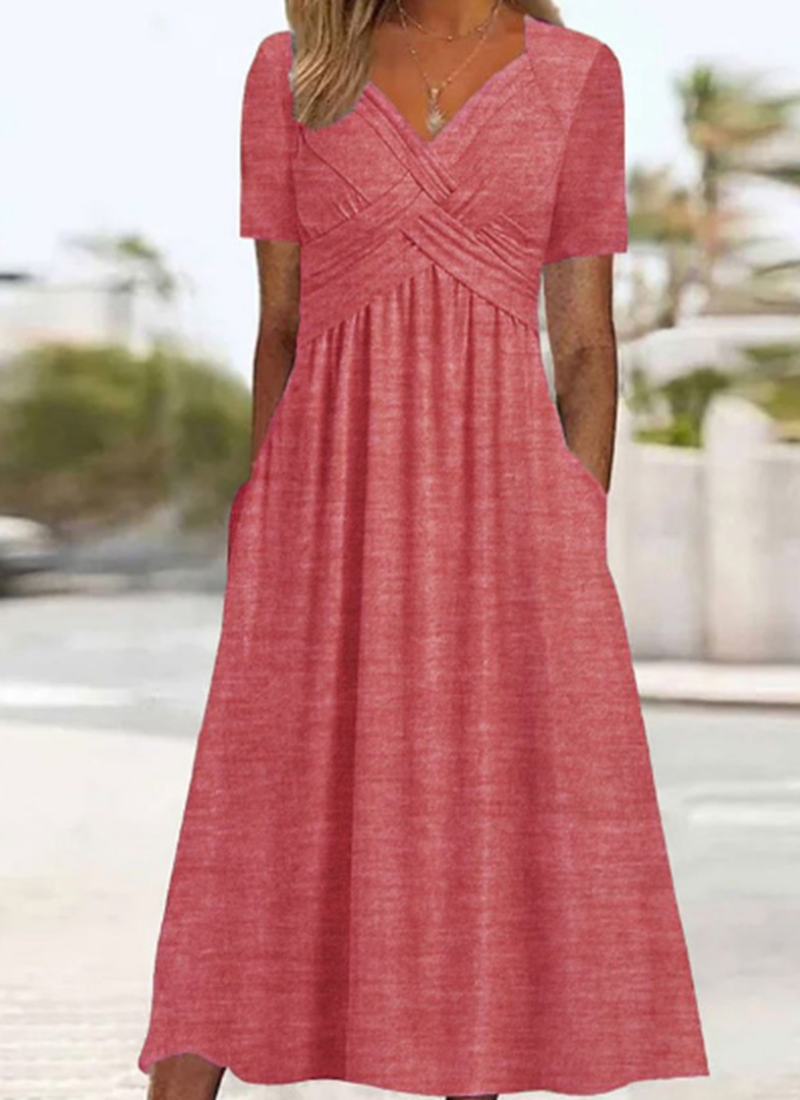 Stylish crossover everyday casual dress for women | Monica -5