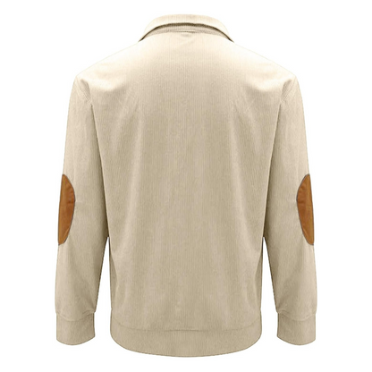 Calderon | Men's Corduroy Quarter Button Sweatshirt