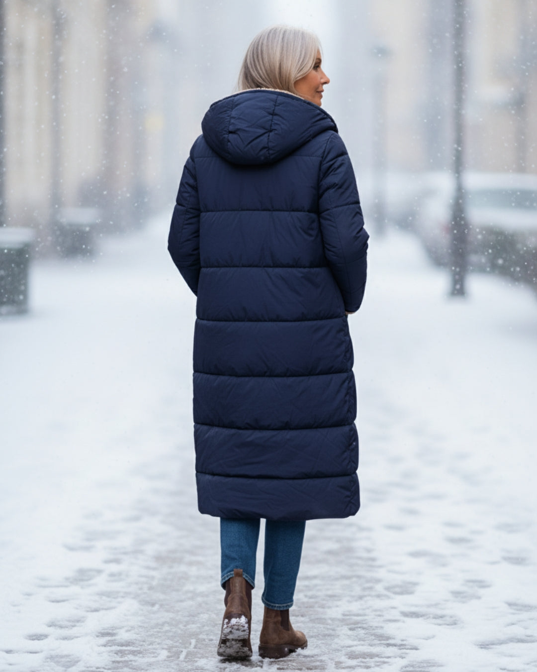 Cosy sherpa hooded winter coat for women | Eleanor -22