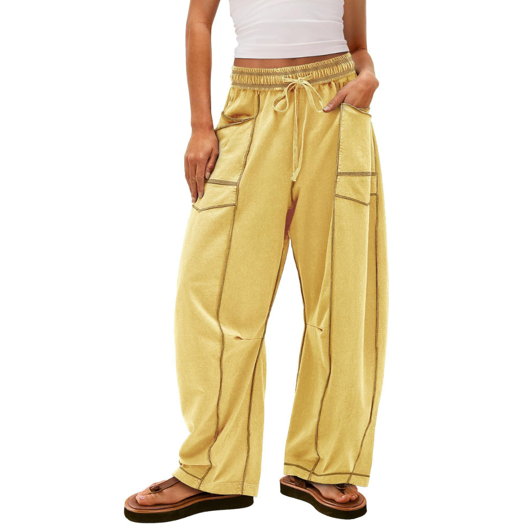 Comfy baggy-leg lounge everyday trousers for women | Avanita -6