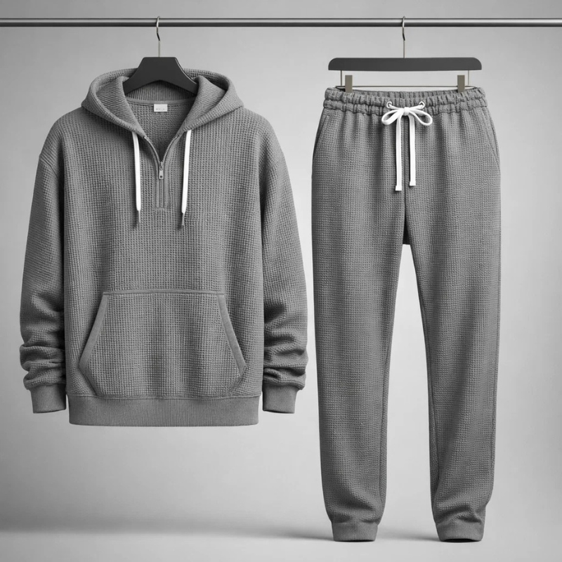 Relaxed waffle-knit matching set for men | Hudson -9