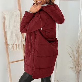 Casual hooded puffer down jacket for women | Yila -2