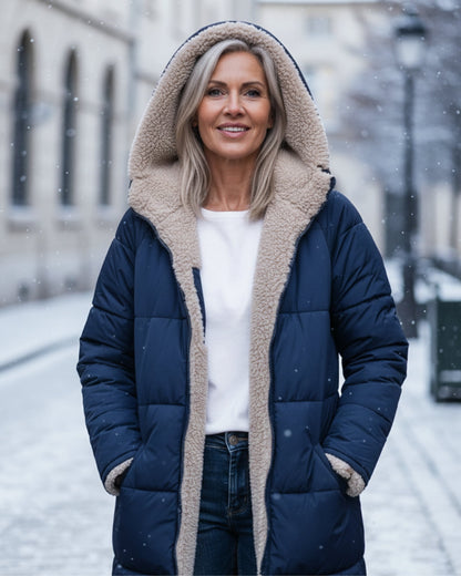Cosy sherpa hooded winter coat for women | Eleanor -21