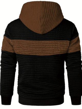 Tavren | Men's Textured Color Block Pullover Hoodie