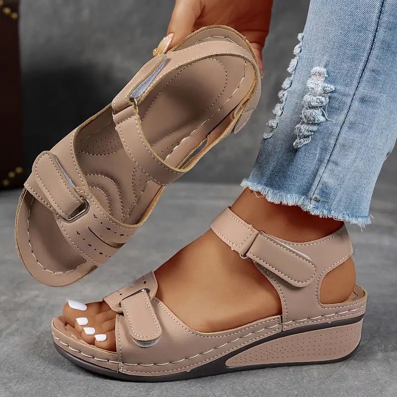 Mireva | Women's Soft Leather Orthopedic Wedge Sandals
