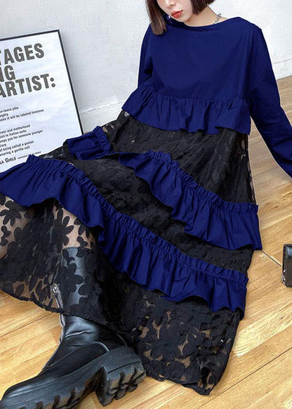 Bohemian Black Ruffle Panel Autumn Dress For Women | Seraphine