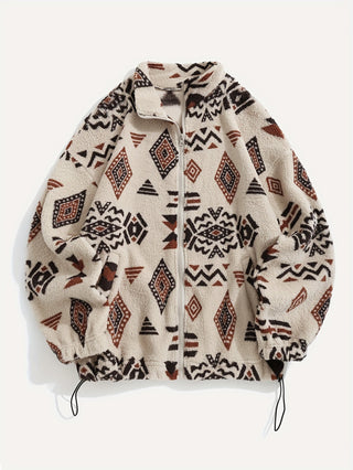 Marielle | Women's Patterned Zip Up Relaxed Fit Jacket