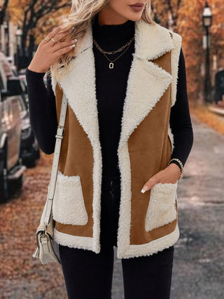 Varelle | Women's Lapel Collar Warm Vest with Front Pockets
