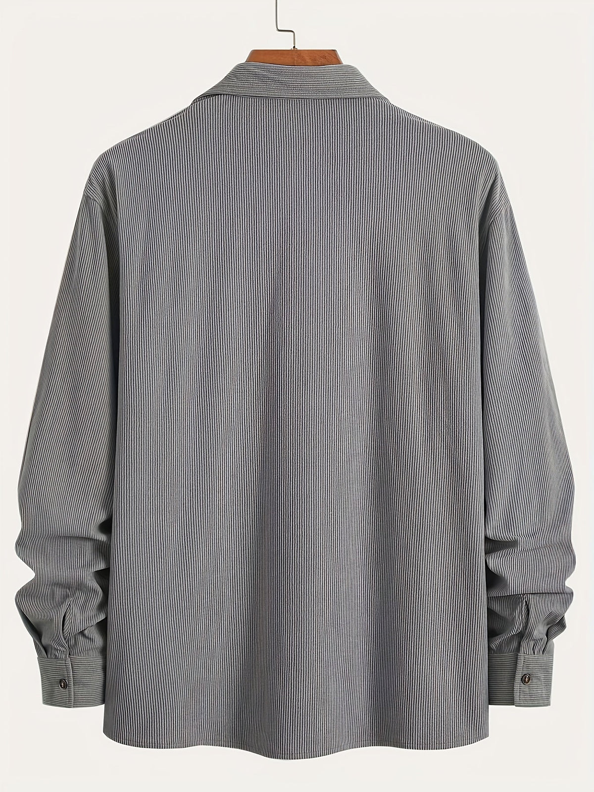 Textured casual button-up overshirt for men | Ellison Cord -9