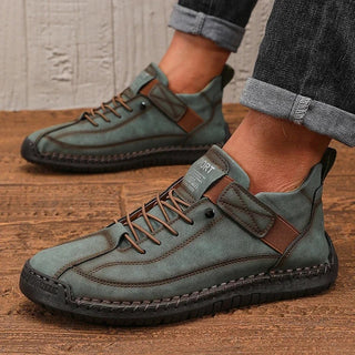 Calvren | Men's Leather Ankle Boots with Side Zipper