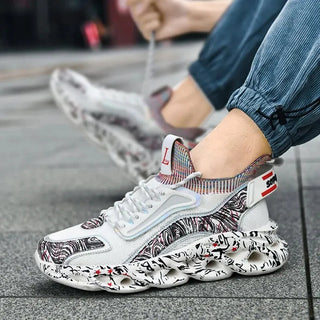 Street-style splattered-sole everyday trainers for men | Rebel Pulse -11