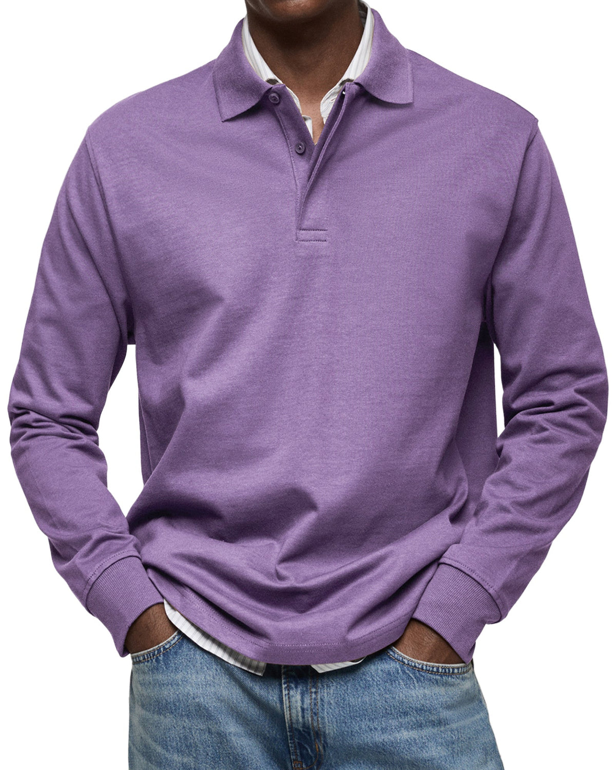 Classic long-sleeve everyday polo shirt for men | Wilson -8