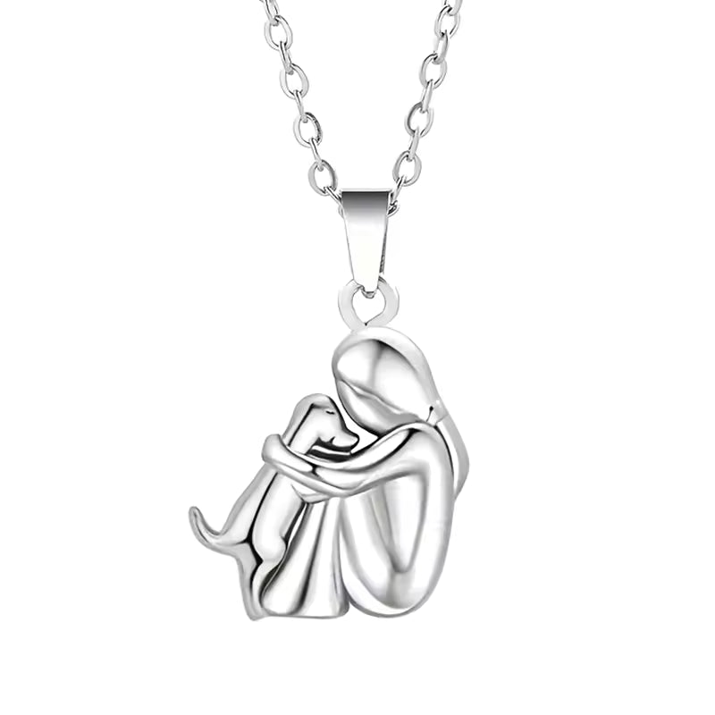 Heartfelt dog hug pendant necklace for women | Paw -5