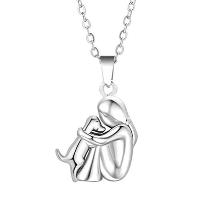 Heartfelt dog hug pendant necklace for women | Paw -5