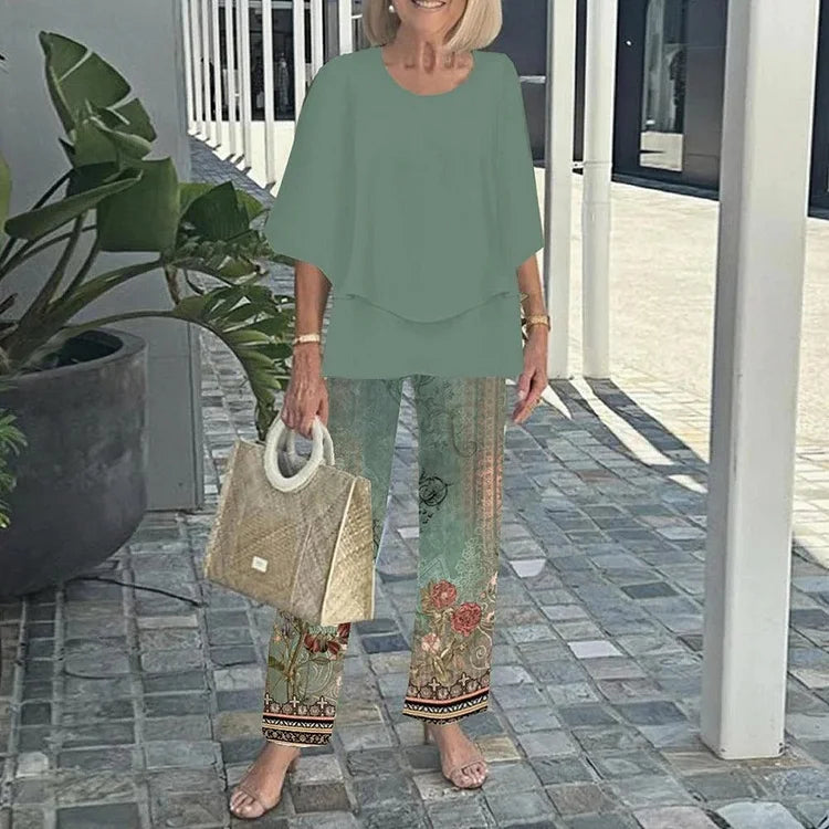 Stylish print two-piece everyday co-ord set for women | Gwendelyn -5