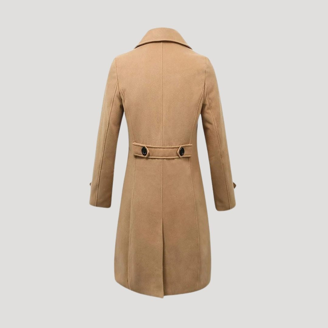 Wool blend double-breasted long winter overcoat for men | Longcoat -4