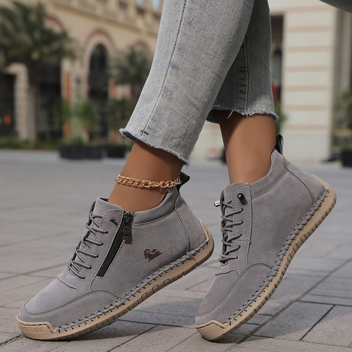 Zip-up orthopaedic everyday comfort shoes for women | Helena -10