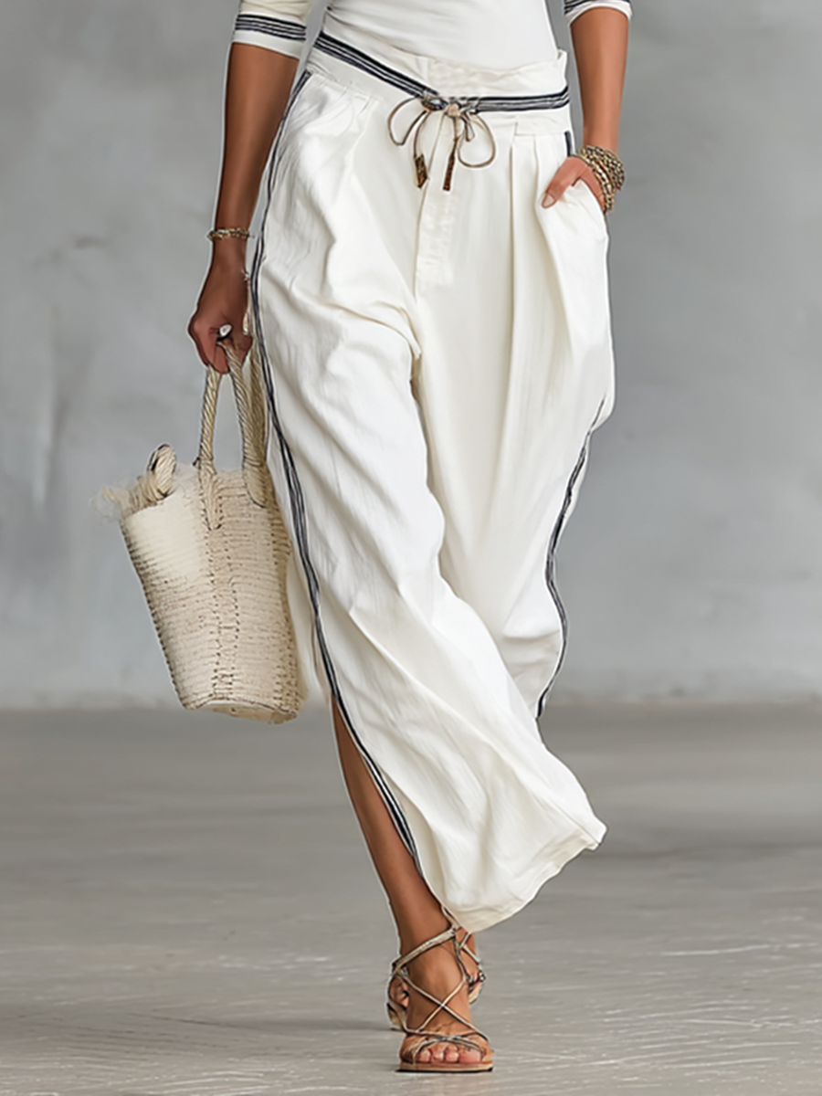 Sport half-neck wide-leg trouser two-piece set for women | Sportellia -4
