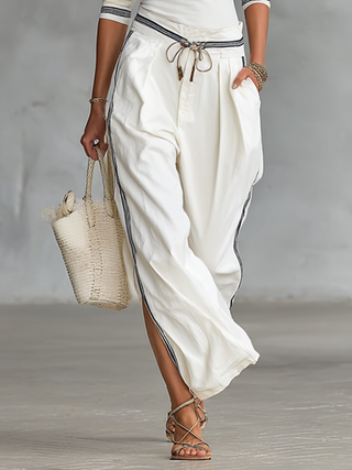 Sport half-neck wide-leg trouser two-piece set for women | Sportellia -4