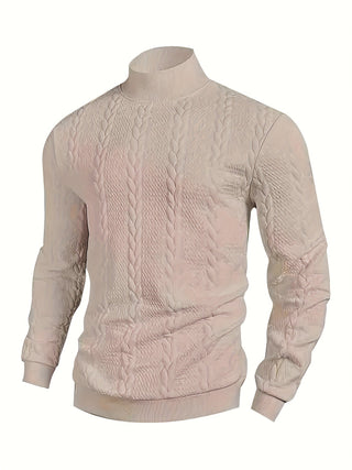 Lorven | Men's Textured High Neck Ribbed Sweatshirt