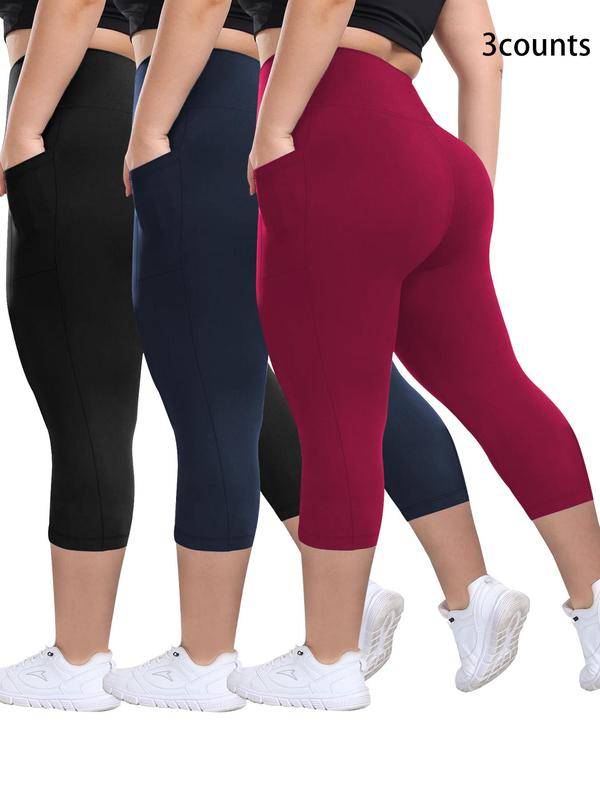 Breathable casual everyday capri trousers three-pack for women | Mira -3